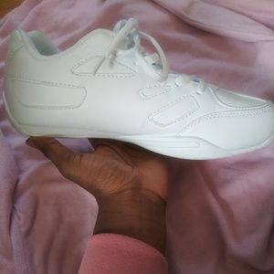 All white cheer sneakers